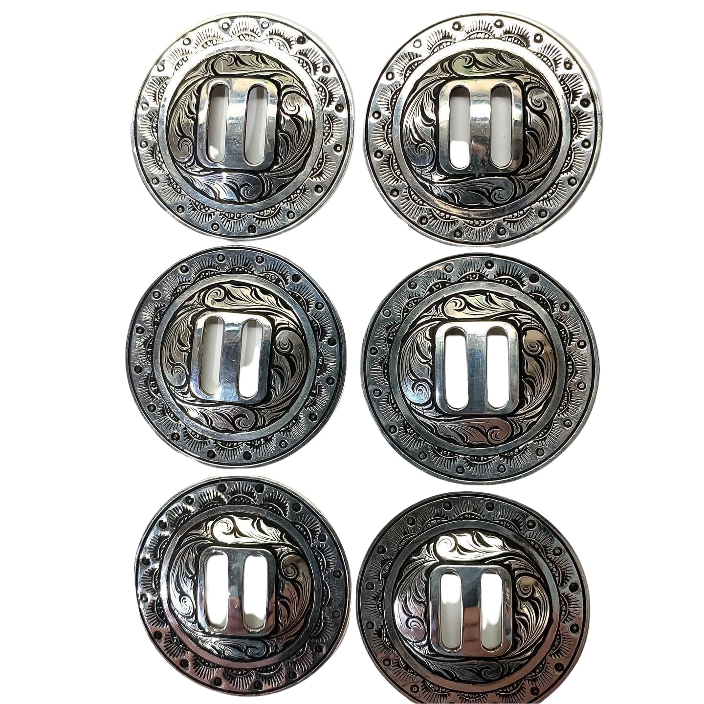 BUTTERFLY  SLOTTED SILVER CONCHOS 20 