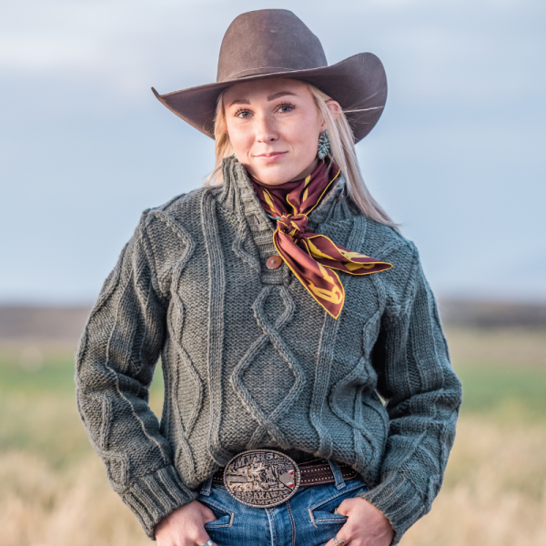 Susan Ladies Wool Sweater - Sagebrush - Image 2