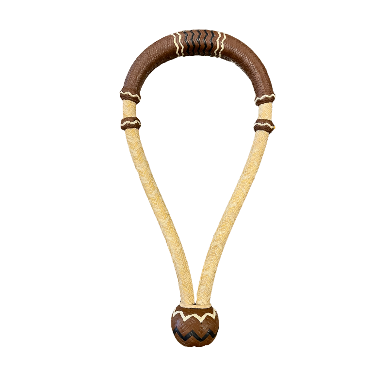 16 Plait Bosal Latigo with Accented Rawhide and Spacer**CURRENTLY ONLY  AVAILABLE IN 1/2**
