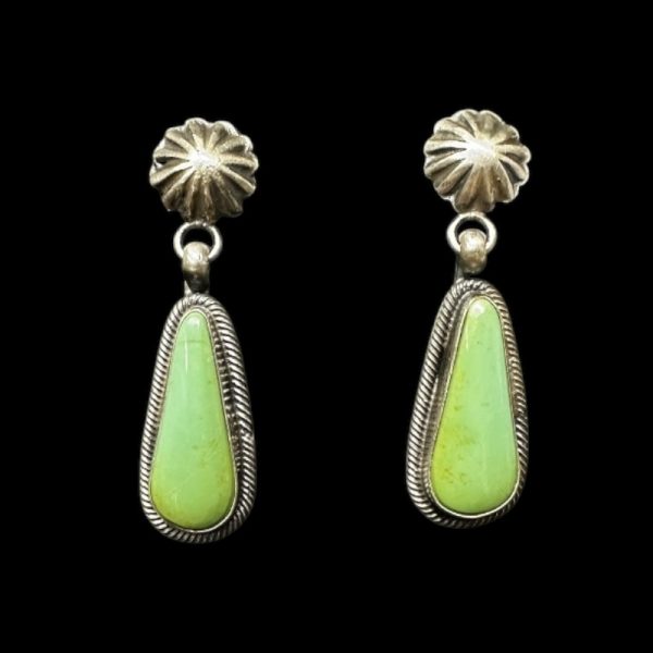 Kingman Turquoise Sterling Silver Earrings - Image 2