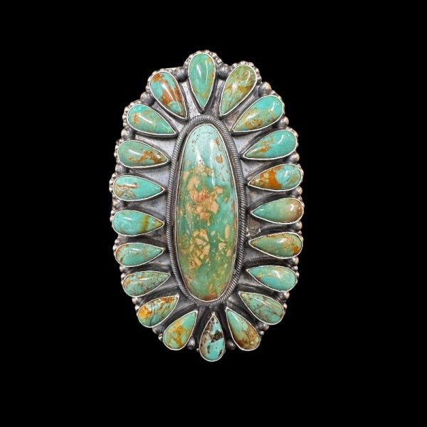 "Sage Horizon" Royston Turquoise Statement Bracelet - Image 2