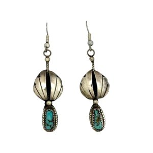 Vintage Sterling Silver & Turquoise Dangle Earrings
