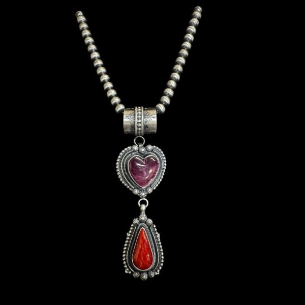 "Eternal Flame" Spiny Oyster Heart Necklace - Image 3