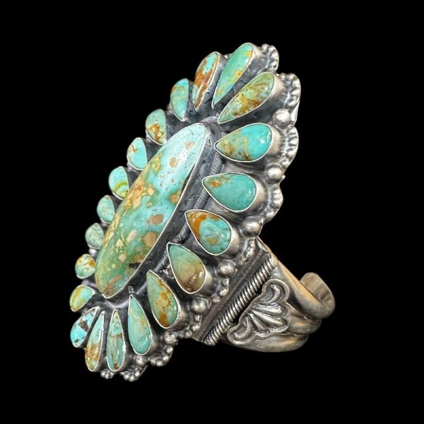 "Sage Horizon" Royston Turquoise Statement Bracelet