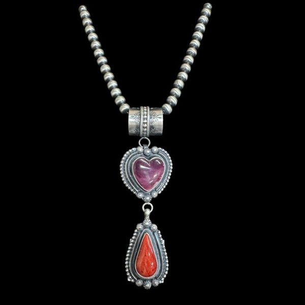 "Eternal Flame" Spiny Oyster Heart Necklace