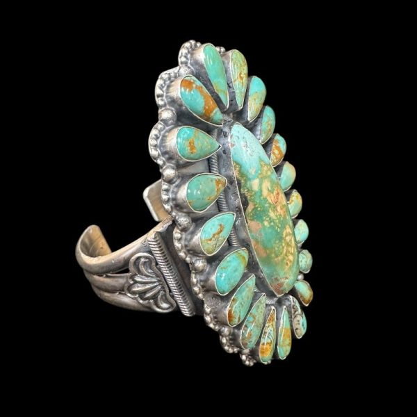 "Sage Horizon" Royston Turquoise Statement Bracelet - Image 4