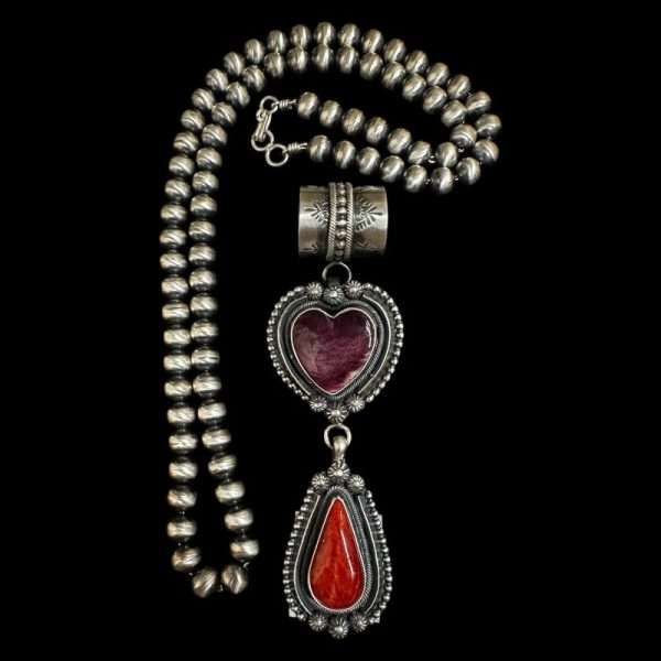 "Eternal Flame" Spiny Oyster Heart Necklace - Image 2