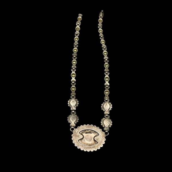 1940s Fred Harvey Era Turquoise & Sterling Silver Choker Necklace - Image 3