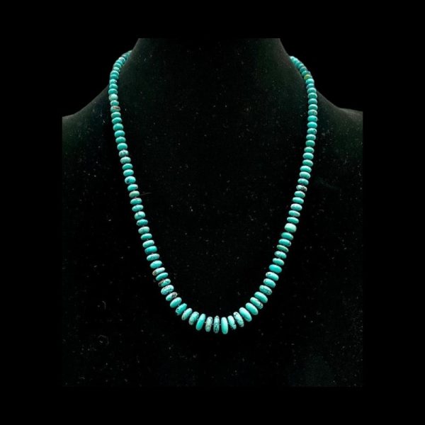 Theresa Mayette Handmade Graduated Turquoise and Heishi Bead Necklace