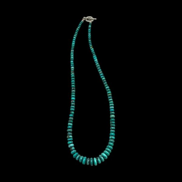 Theresa Mayette Handmade Graduated Turquoise and Heishi Bead Necklace - Image 4