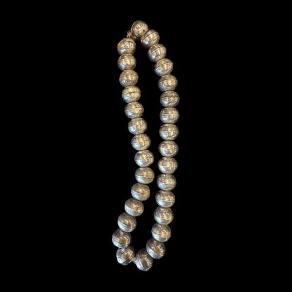 Stamped Sterling Silver Bench Bead Necklace - Image 2