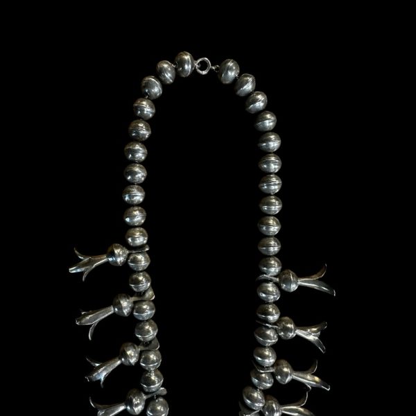 1950s Navajo Turquoise and Sterling Silver Squash Blossom - Image 6