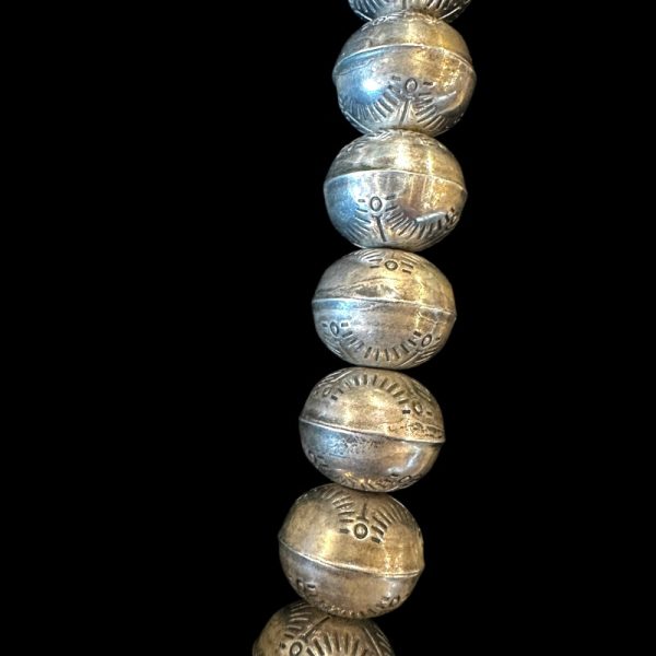 Stamped Sterling Silver Bench Bead Necklace - Image 4