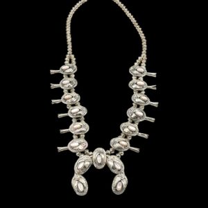Vintage Southwest Mother of Pearl Squash Blossom Jewelry Set