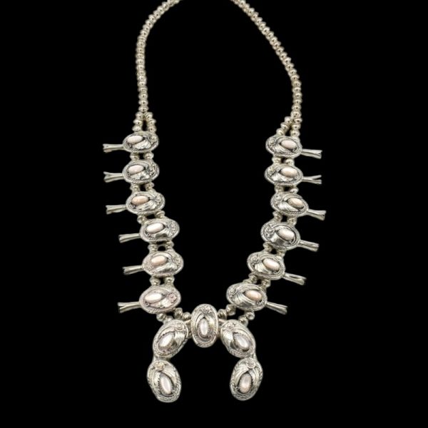 Vintage Southwest Mother of Pearl Squash Blossom Jewelry Set