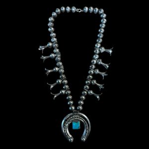 1950s Navajo Turquoise and Sterling Silver Squash Blossom