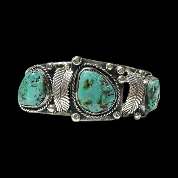Vintage Three-Stone Turquoise Cuff Bracelet