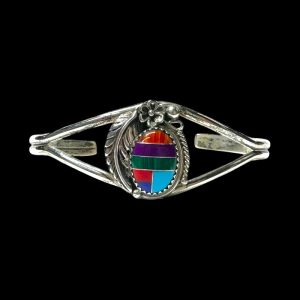 Multi-Stone Inlay Cuff Bracelet