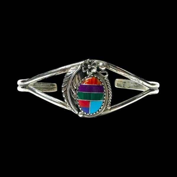 Multi-Stone Inlay Cuff Bracelet