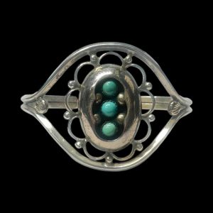 Signed RU Zuni Shadowbox Cuff Bracelet