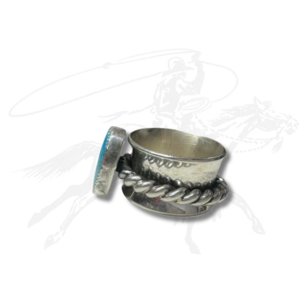 Handcrafted White Water Turquoise Ring - Image 2
