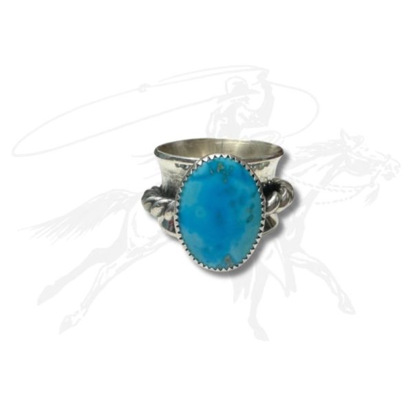 Handcrafted White Water Turquoise Ring - Image 4