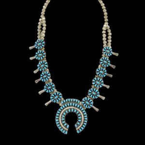 Navajo Petit Point Squash Blossom Necklace by Benjamin James