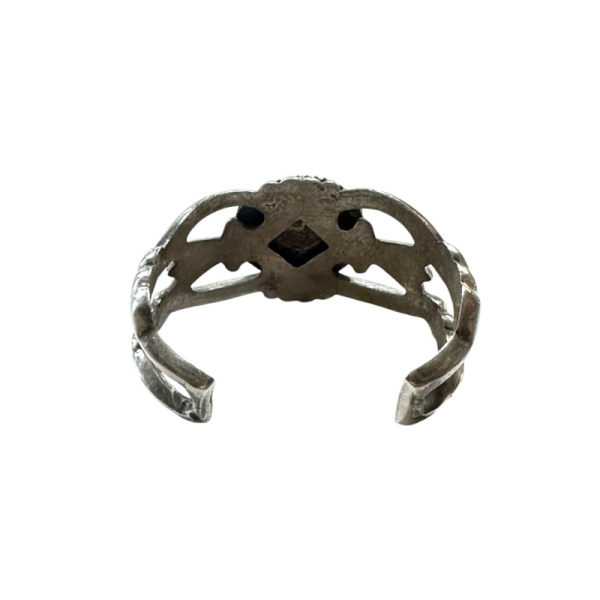 Vintage Navajo Sand Cast Sterling Silver Cuff - Image 2