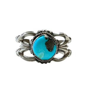 Vintage Navajo Sand Cast Sterling Silver Cuff