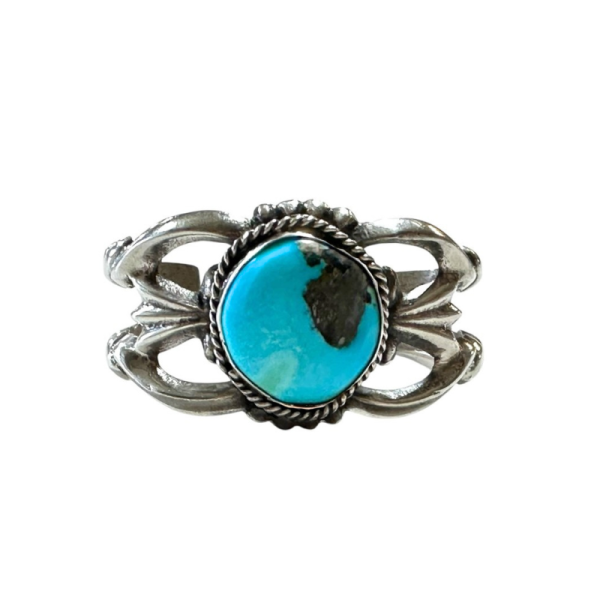 Vintage Navajo Sand Cast Sterling Silver Cuff