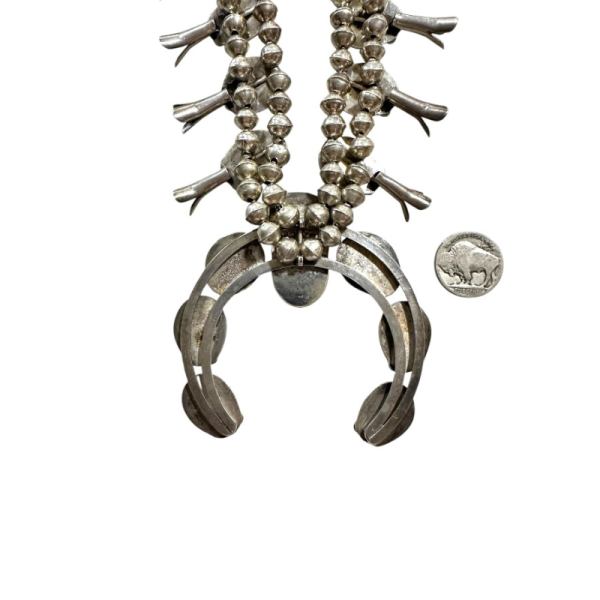 Vintage Navajo Squash Blossom Necklace - Image 2