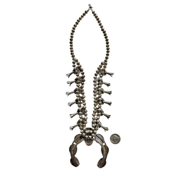 Vintage Navajo Squash Blossom Necklace - Image 3