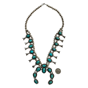 Vintage Navajo Squash Blossom Necklace