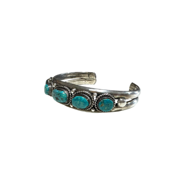 Five-Stone Turquoise Cuff Bracelet - Image 2