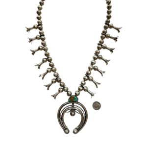 Vintage 1960s–1970s Southwest Sterling Silver Squash Blossom Necklace