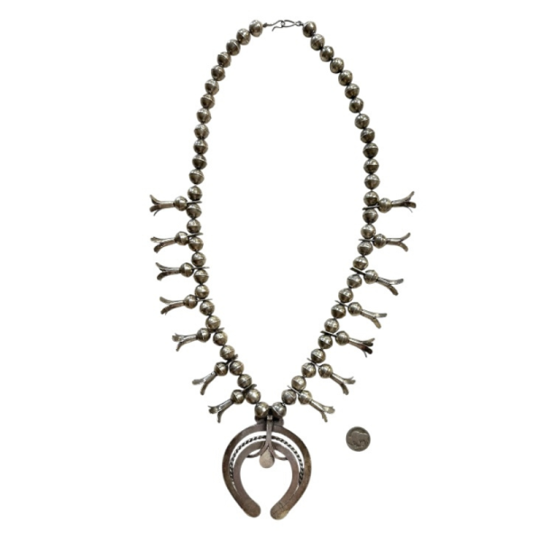 Vintage 1960s–1970s Southwest Sterling Silver Squash Blossom Necklace - Image 3