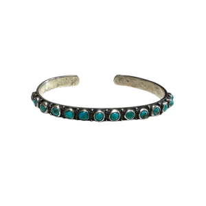 Snake Eye Turquoise Row Cuff Bracelet