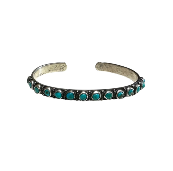 Snake Eye Turquoise Row Cuff Bracelet