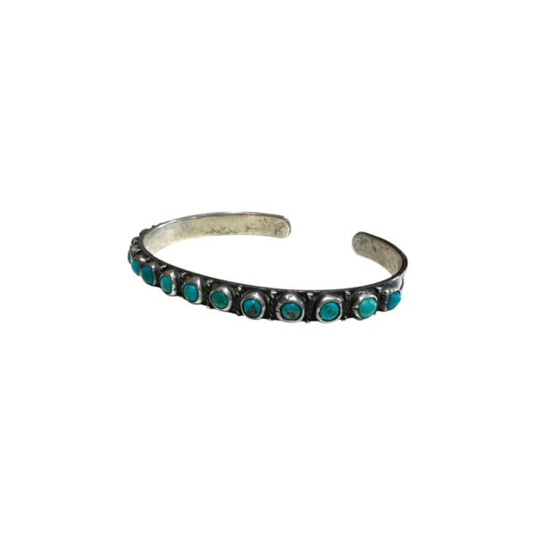 Snake Eye Turquoise Row Cuff Bracelet - Image 2