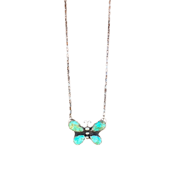 Royston Turquoise Butterfly Necklace - Image 3
