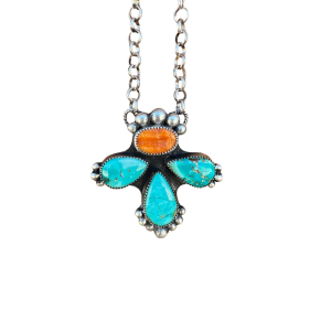 Royston Turquoise & Spiny Oyster Pendant