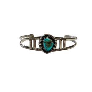 Vintage Sterling Silver Turquoise Cuff