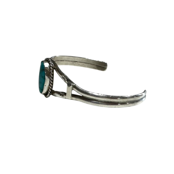 Single-Stone Turquoise Cuff Bracelet - Image 2