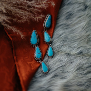 6-Stone Turquoise Drop Earrings