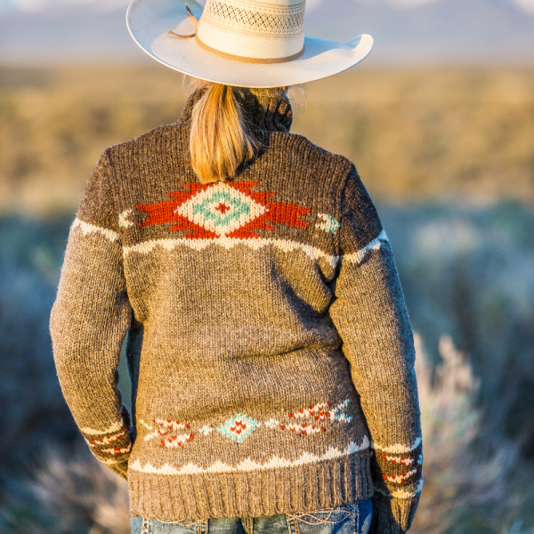 Ladies Navajo Sweater – Medium Natural - Image 2