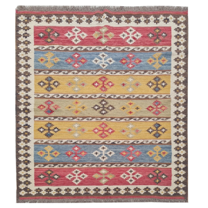 Vintage Handwoven Wool Kilim Rug