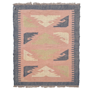 Vintage Handwoven Wool Kilim Rug
