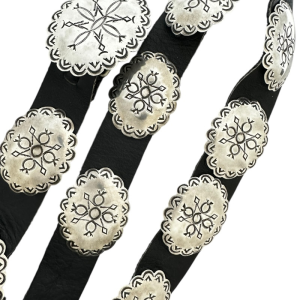 Vintage Southwest Sterling Silver Concho Belt