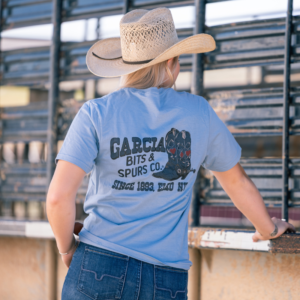 Blue Garcia Bits and Spurs Boots tee JM Capriola