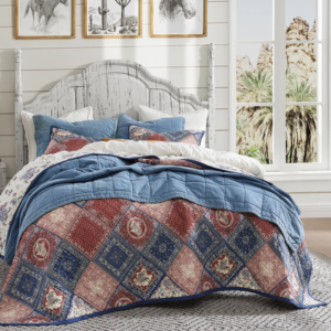Patchwork Bandana reversible quilt set western bedding